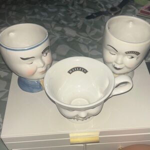 BAILEYS COLLECTION Face Mug Set - White and Blue